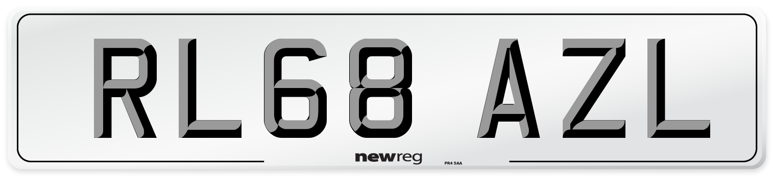 RL68 AZL Number Plate from New Reg